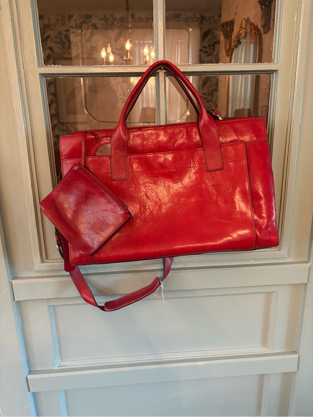 Vintage Wilson’s Italian Red Leather Briefcase